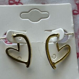 Stainless steel, Gold Heart Earrings